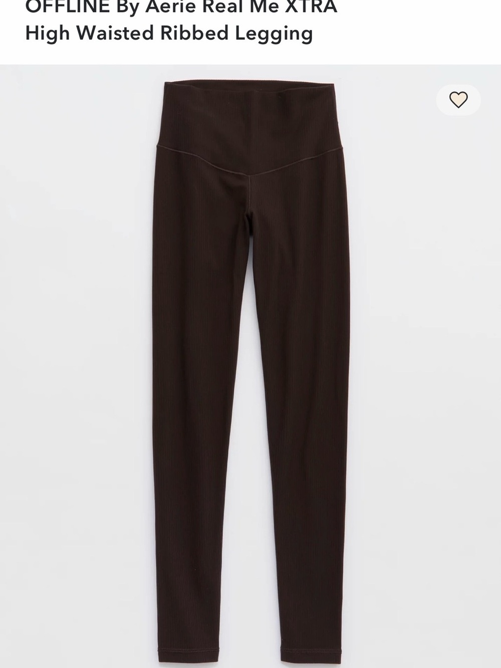 aerie High-Waisted Ribbed Legging - Dark Brown